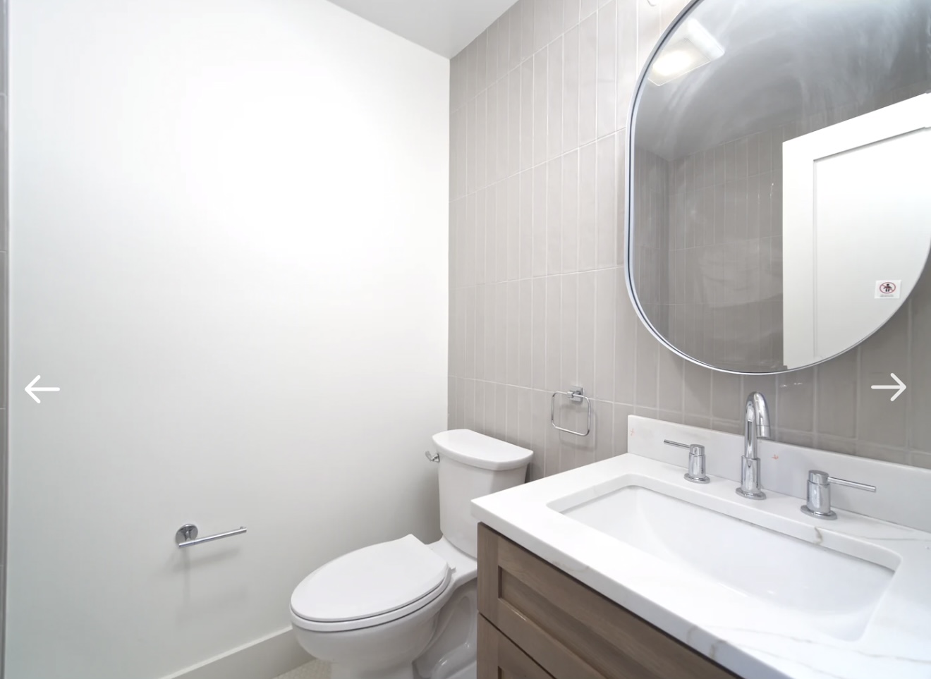 Powder room with modern vanity